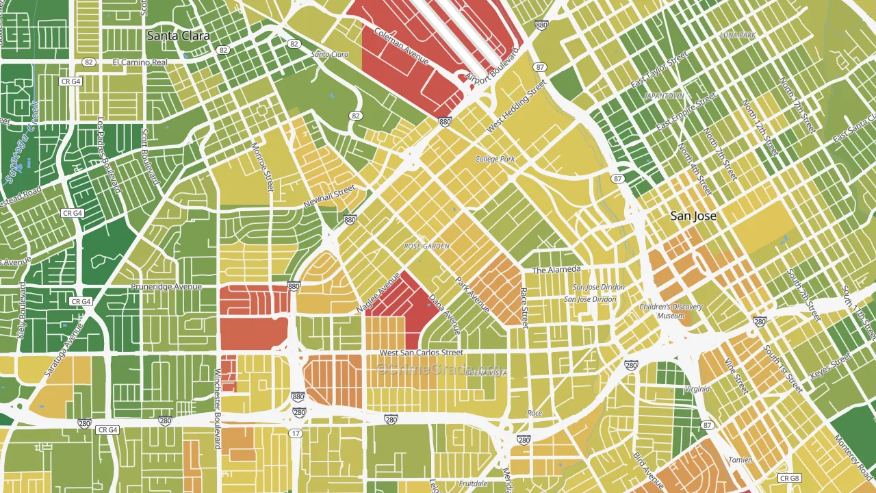 95191, CA Map of Vehicle Theft Rates