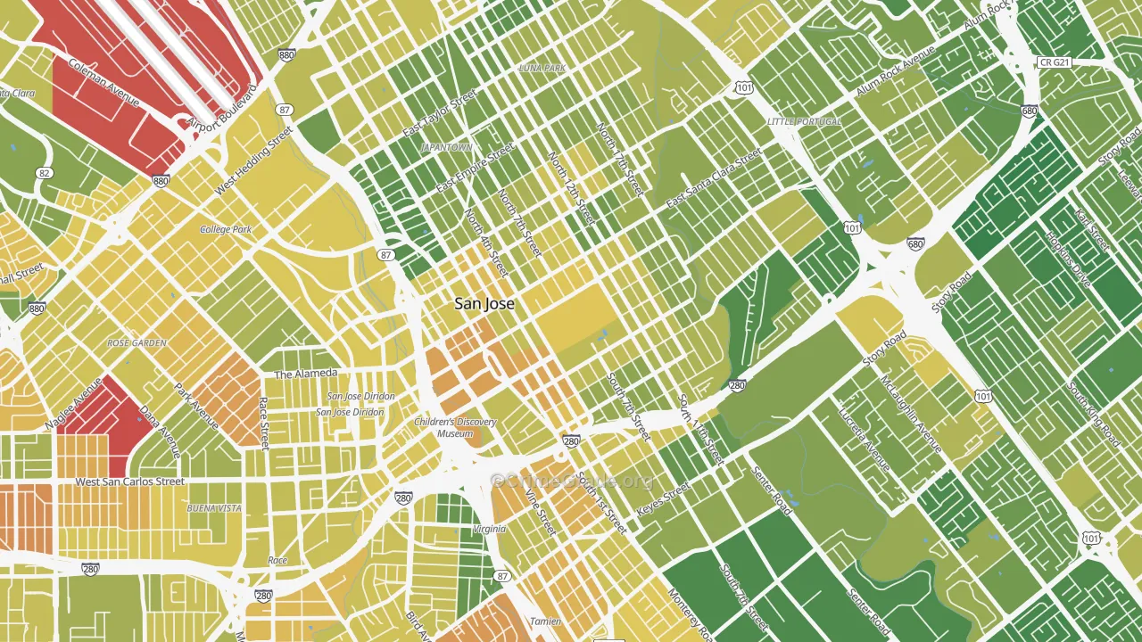 95192, CA Map of Vehicle Theft Rates