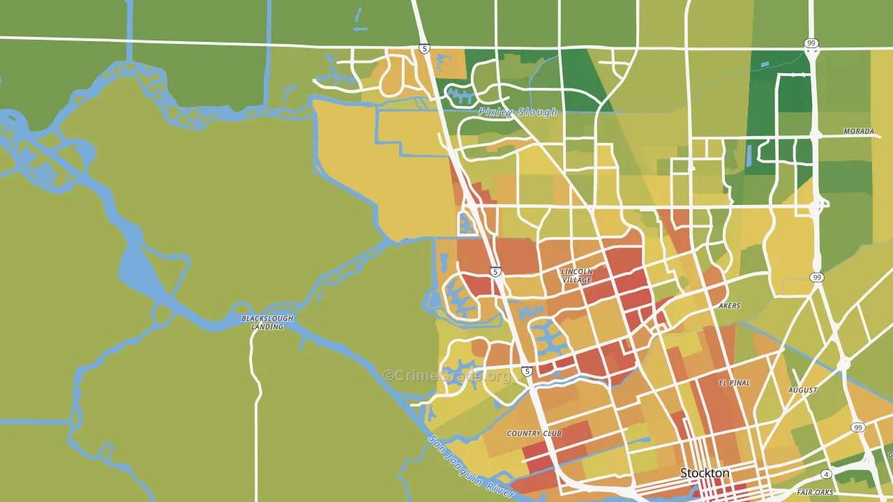 95219, CA Map of Vehicle Theft Rates