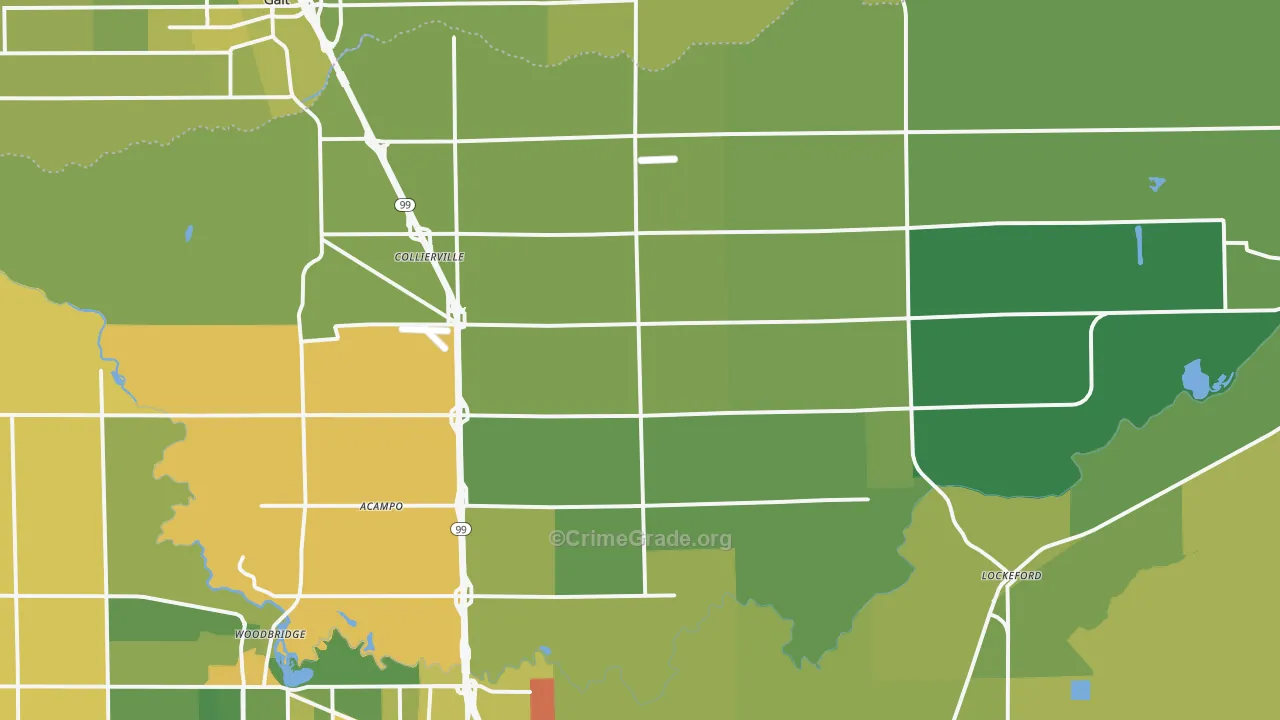 95220, CA Map of Vehicle Theft Rates