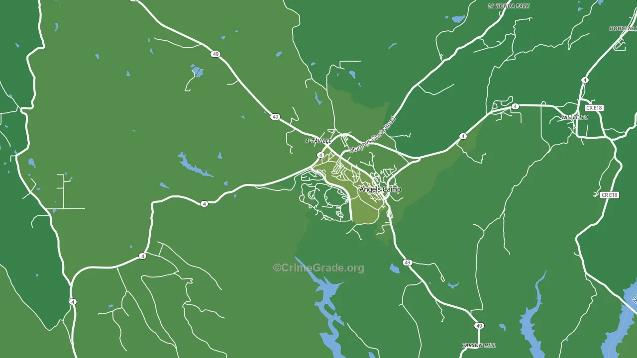 95222, CA Map of Vehicle Theft Rates