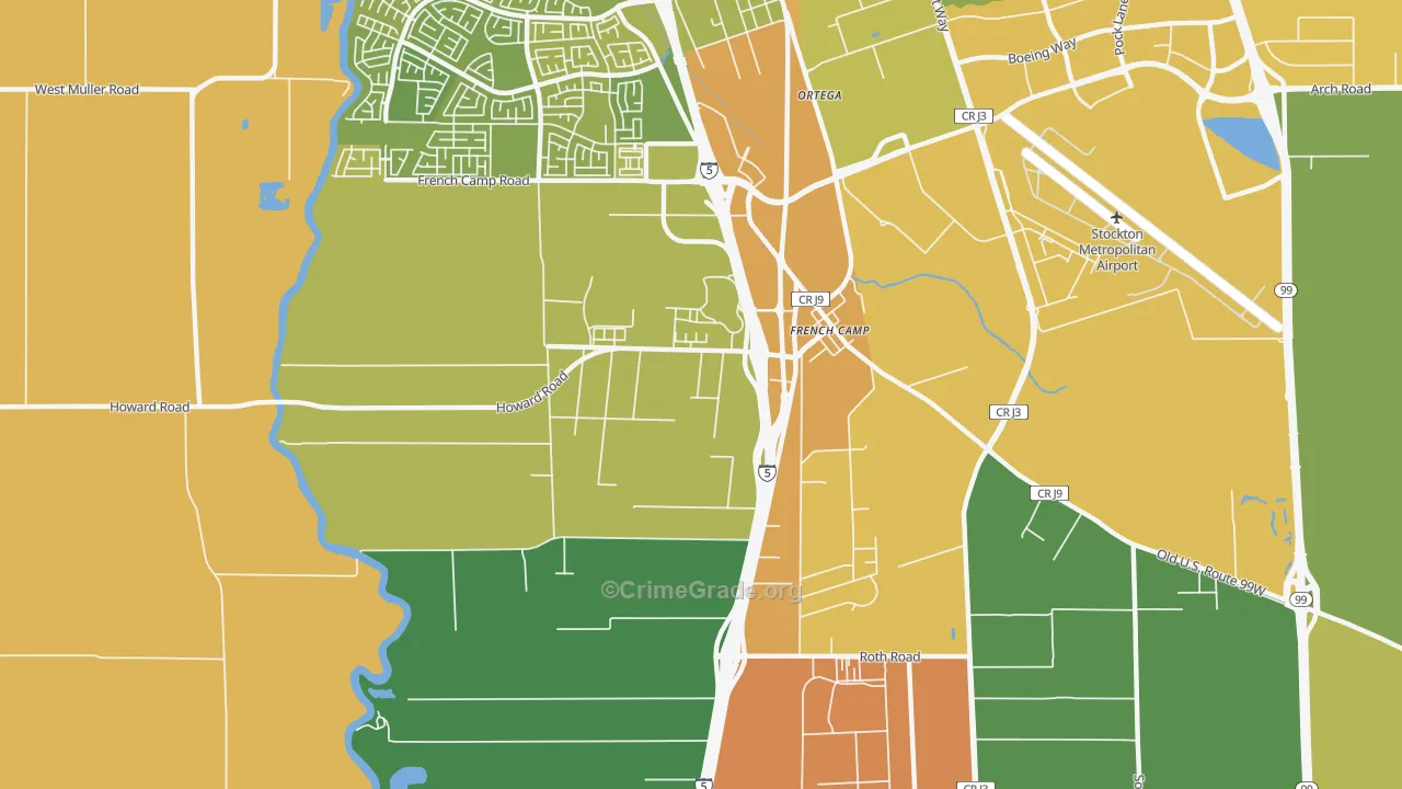 95231, CA Map of Vehicle Theft Rates