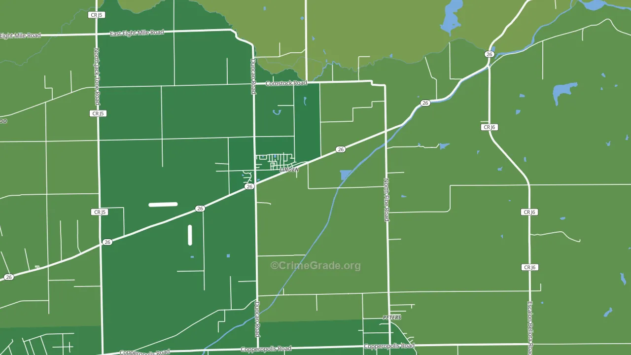 95236, CA Map of Vehicle Theft Rates