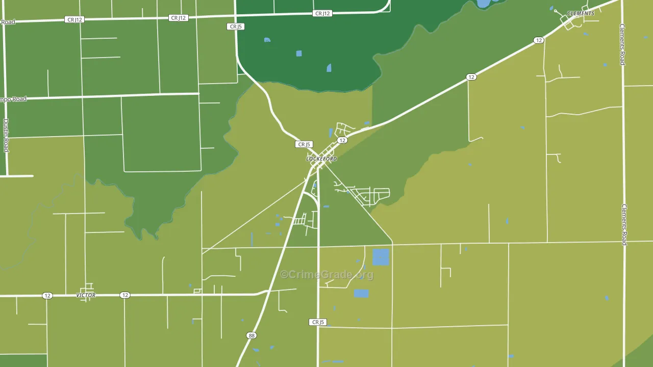 95237, CA Map of Vehicle Theft Rates