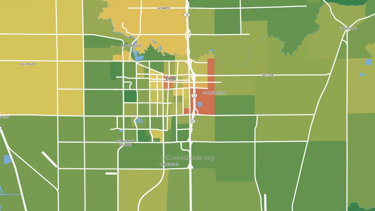 95240, CA Map of Vehicle Theft Rates
