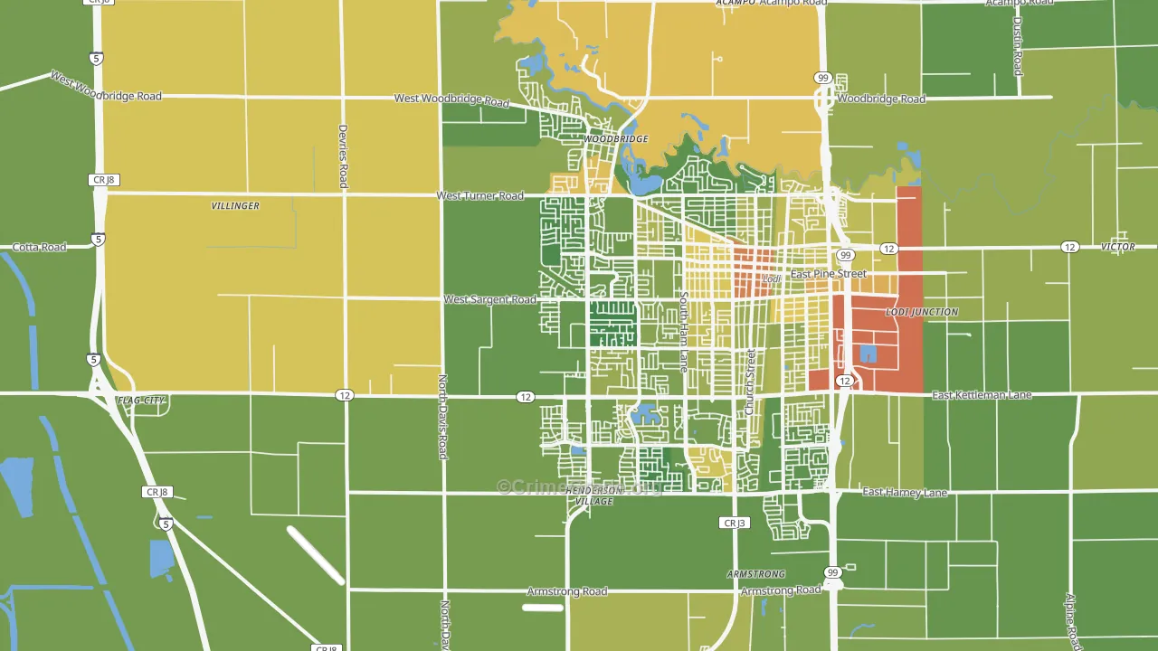 95242, CA Map of Vehicle Theft Rates