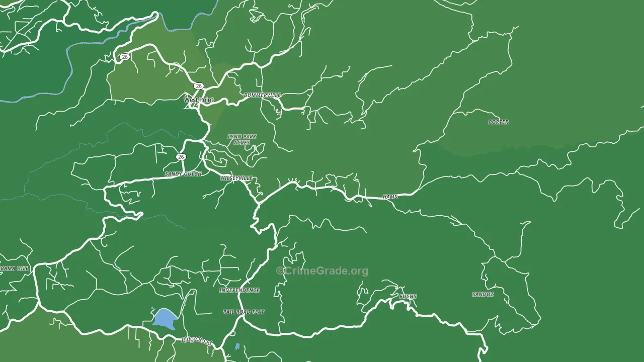 95257, CA Map of Vehicle Theft Rates