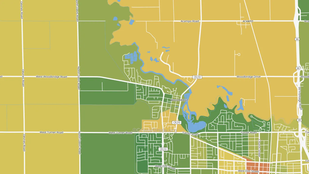 95258, CA Map of Vehicle Theft Rates
