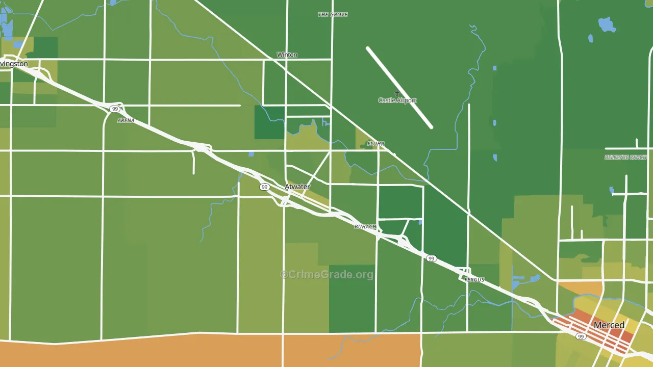 95301, CA Map of Vehicle Theft Rates