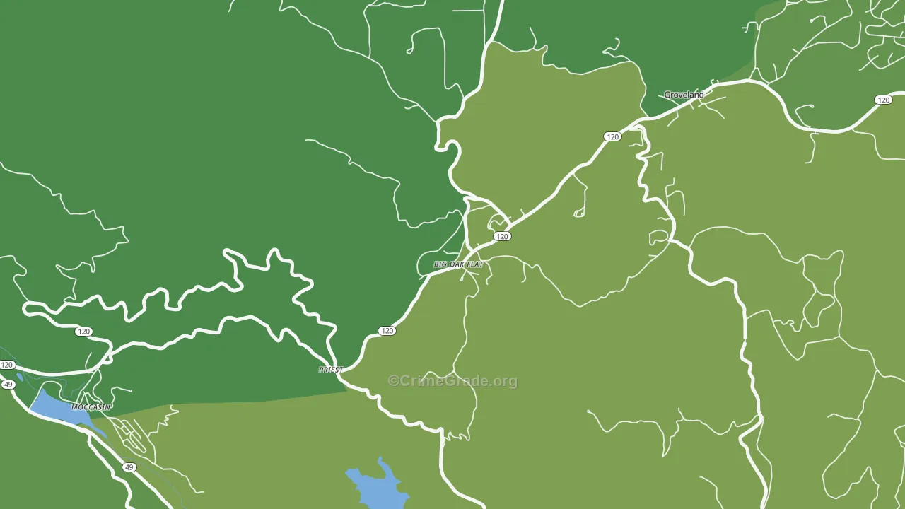 95305, CA Map of Vehicle Theft Rates