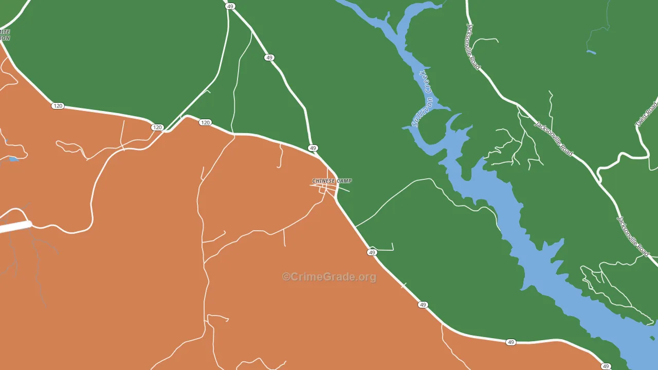 95309, CA Map of Vehicle Theft Rates