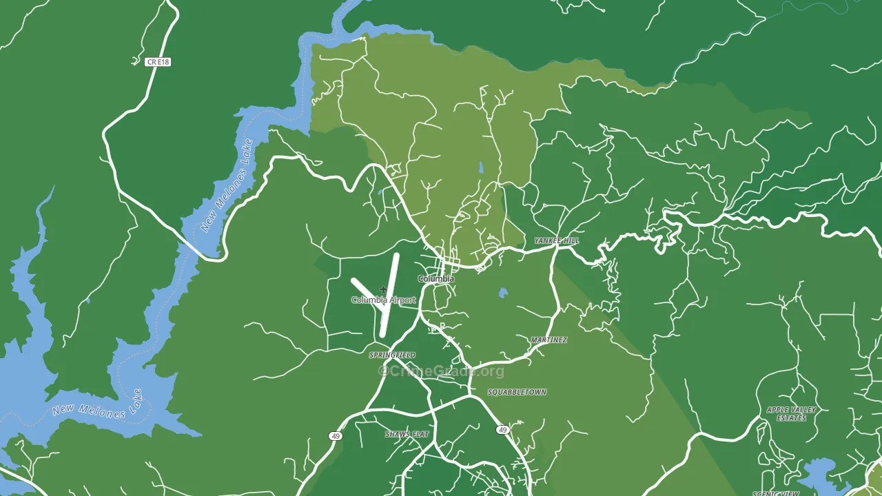 95310, CA Map of Vehicle Theft Rates
