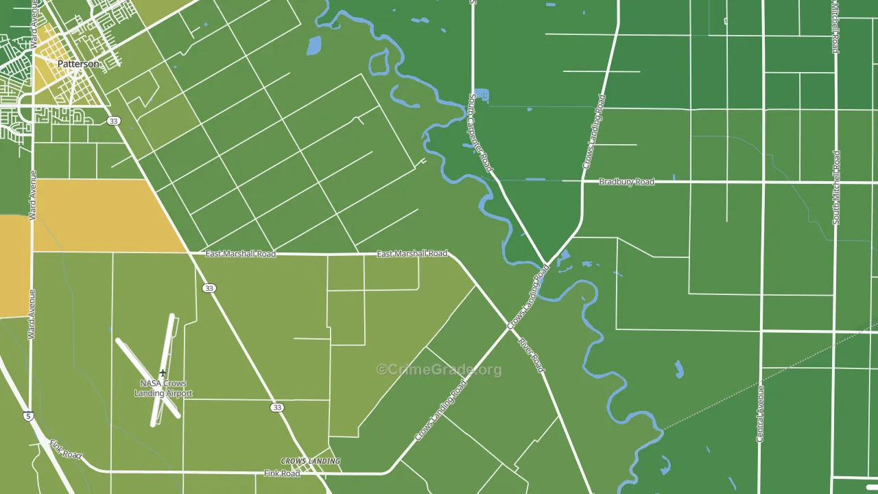 95313, CA Map of Vehicle Theft Rates