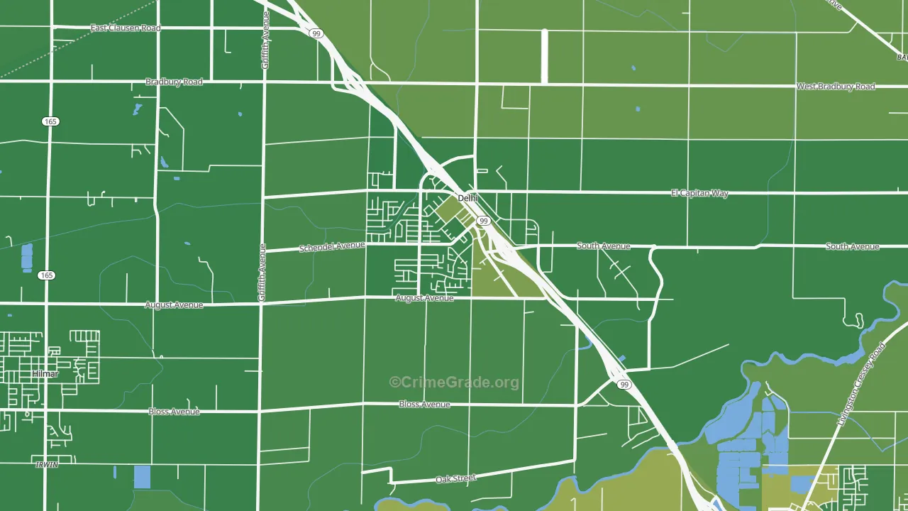 95315, CA Map of Vehicle Theft Rates