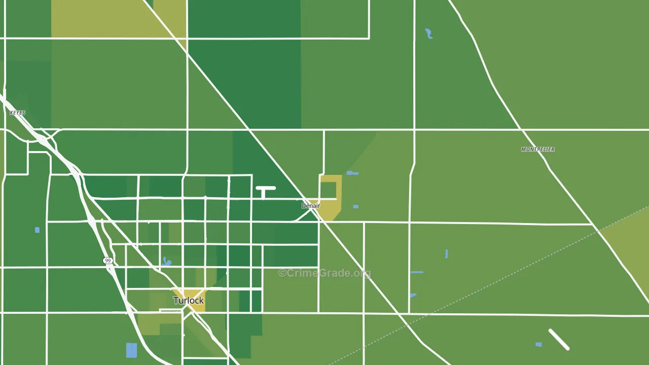95316, CA Map of Vehicle Theft Rates