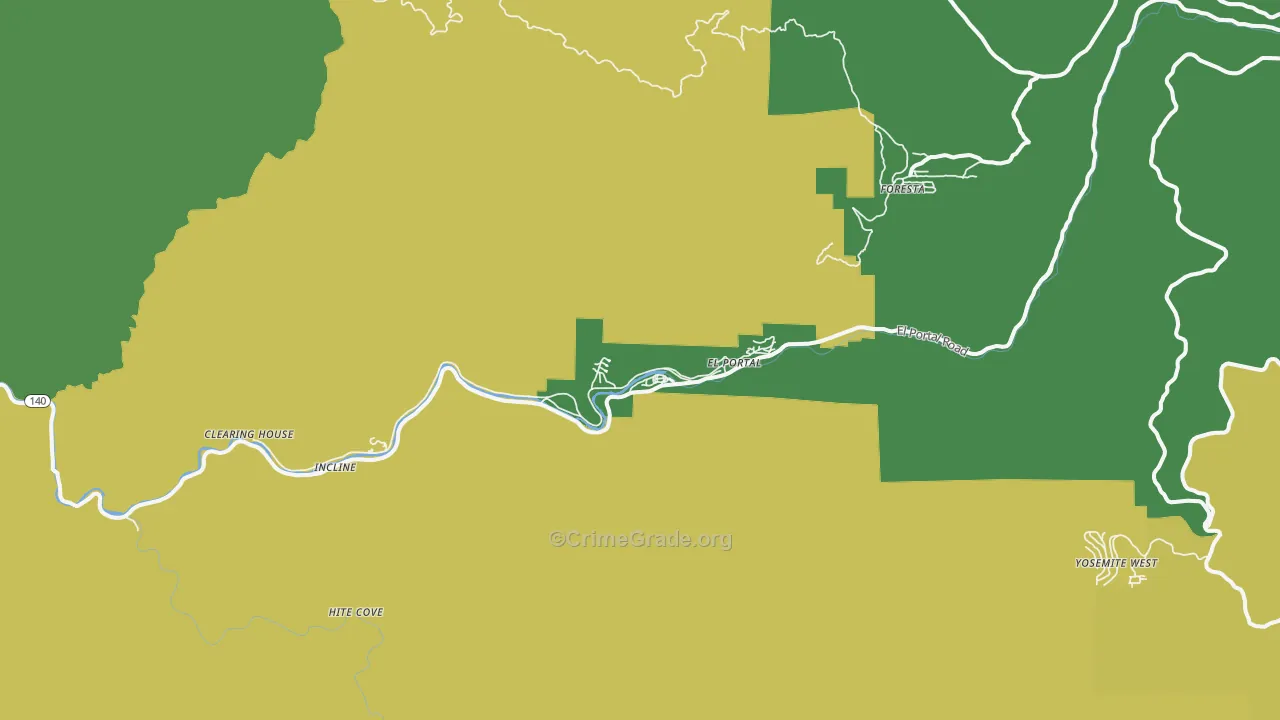 95318, CA Map of Vehicle Theft Rates