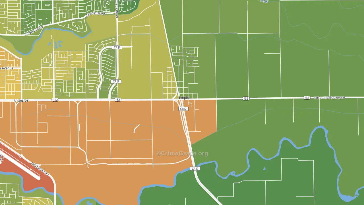95319, CA Map of Vehicle Theft Rates