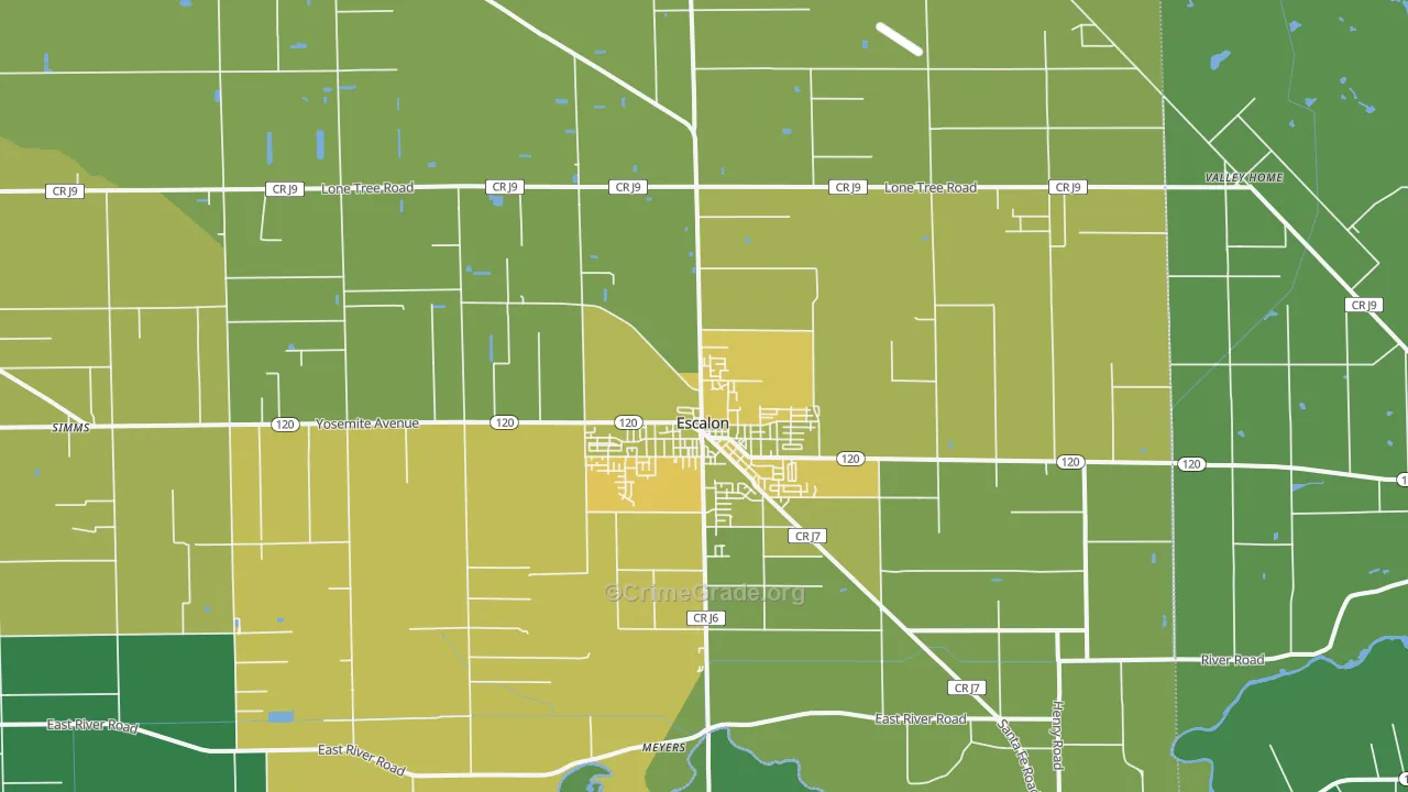 95320, CA Map of Vehicle Theft Rates