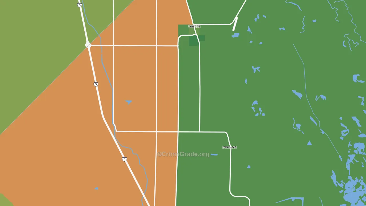 95322, CA Map of Vehicle Theft Rates