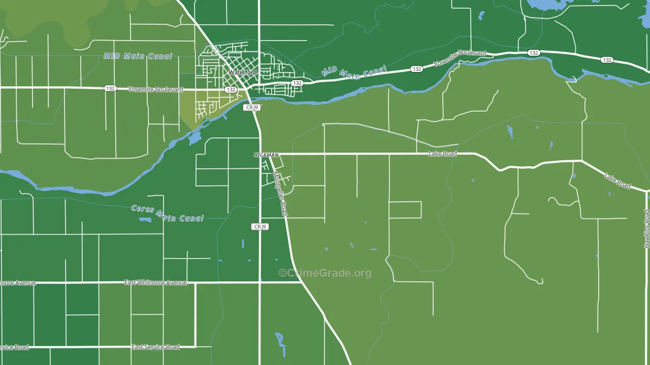 95323, CA Map of Vehicle Theft Rates