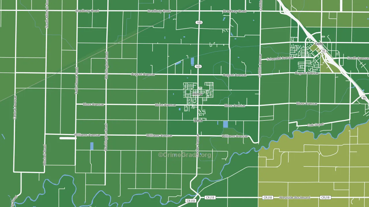 95324, CA Map of Vehicle Theft Rates