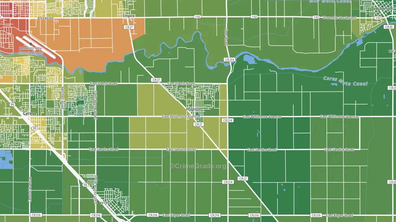 95326, CA Map of Vehicle Theft Rates