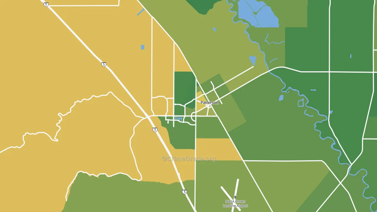 95363, CA Map of Vehicle Theft Rates