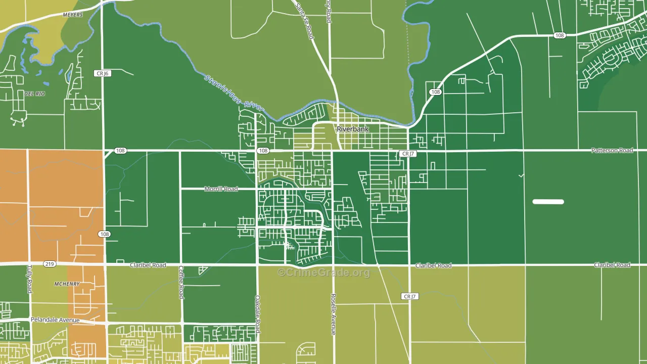 95367, CA Map of Vehicle Theft Rates