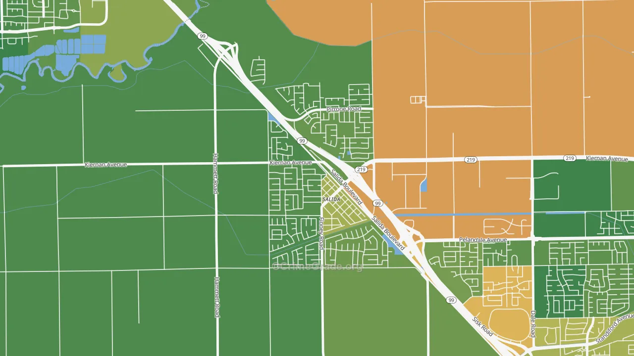 95368, CA Map of Vehicle Theft Rates