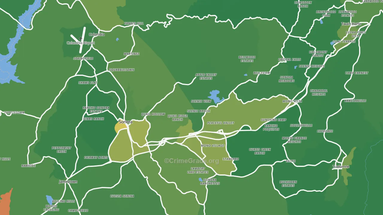 95370, CA Map of Vehicle Theft Rates
