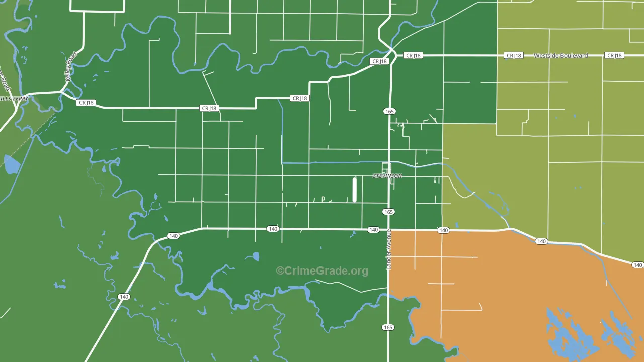 95374, CA Map of Vehicle Theft Rates