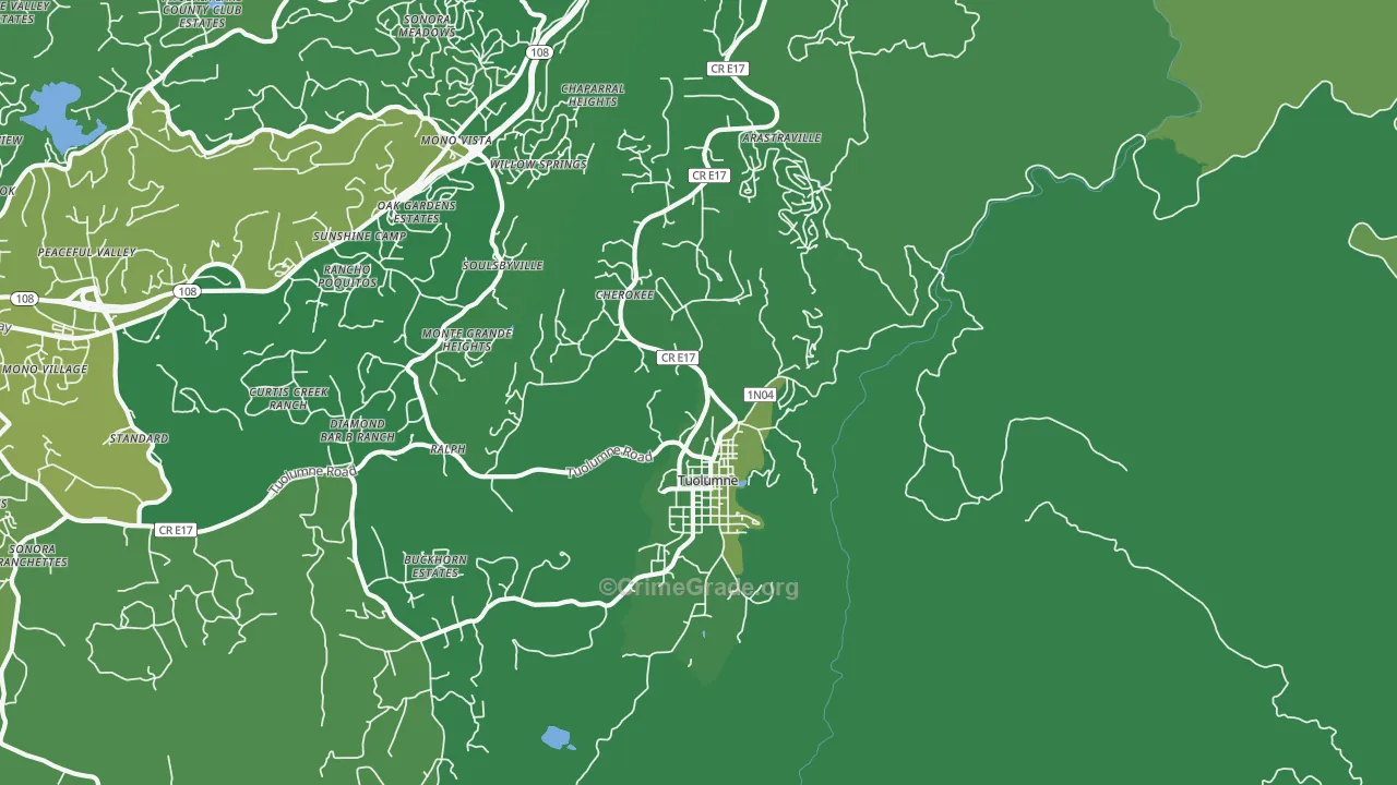 95379, CA Map of Vehicle Theft Rates