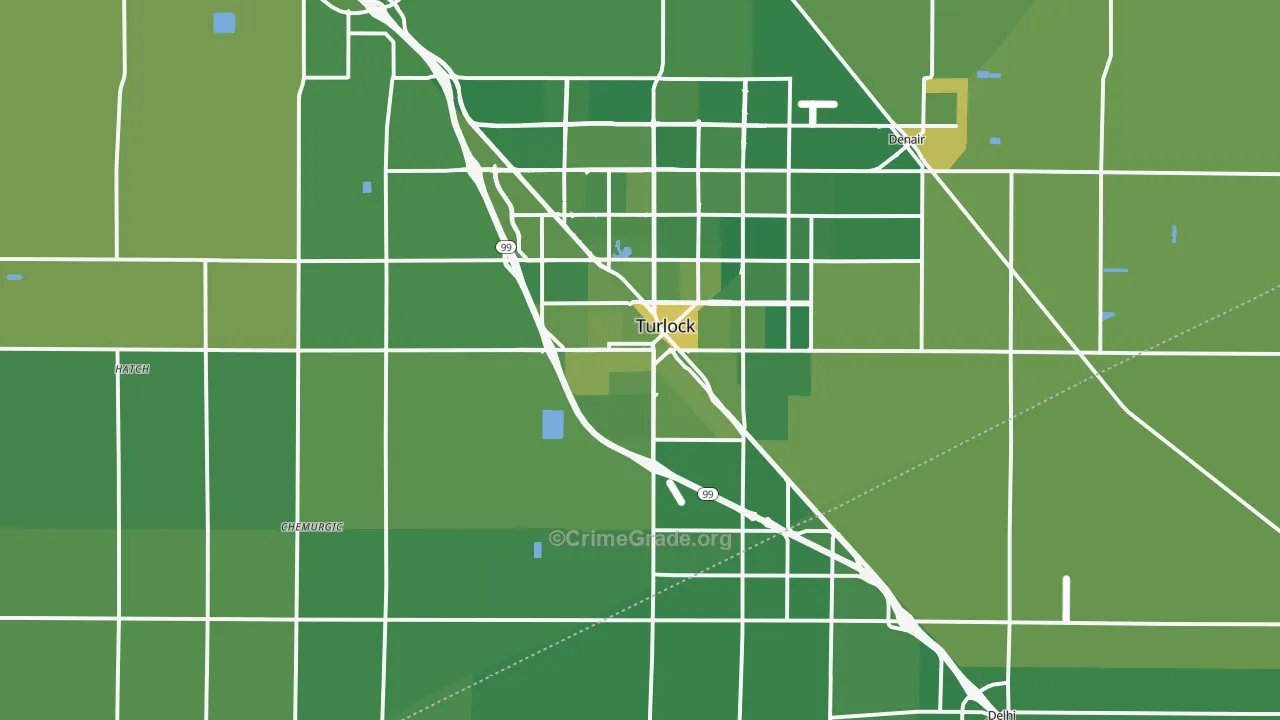 95380, CA Map of Vehicle Theft Rates