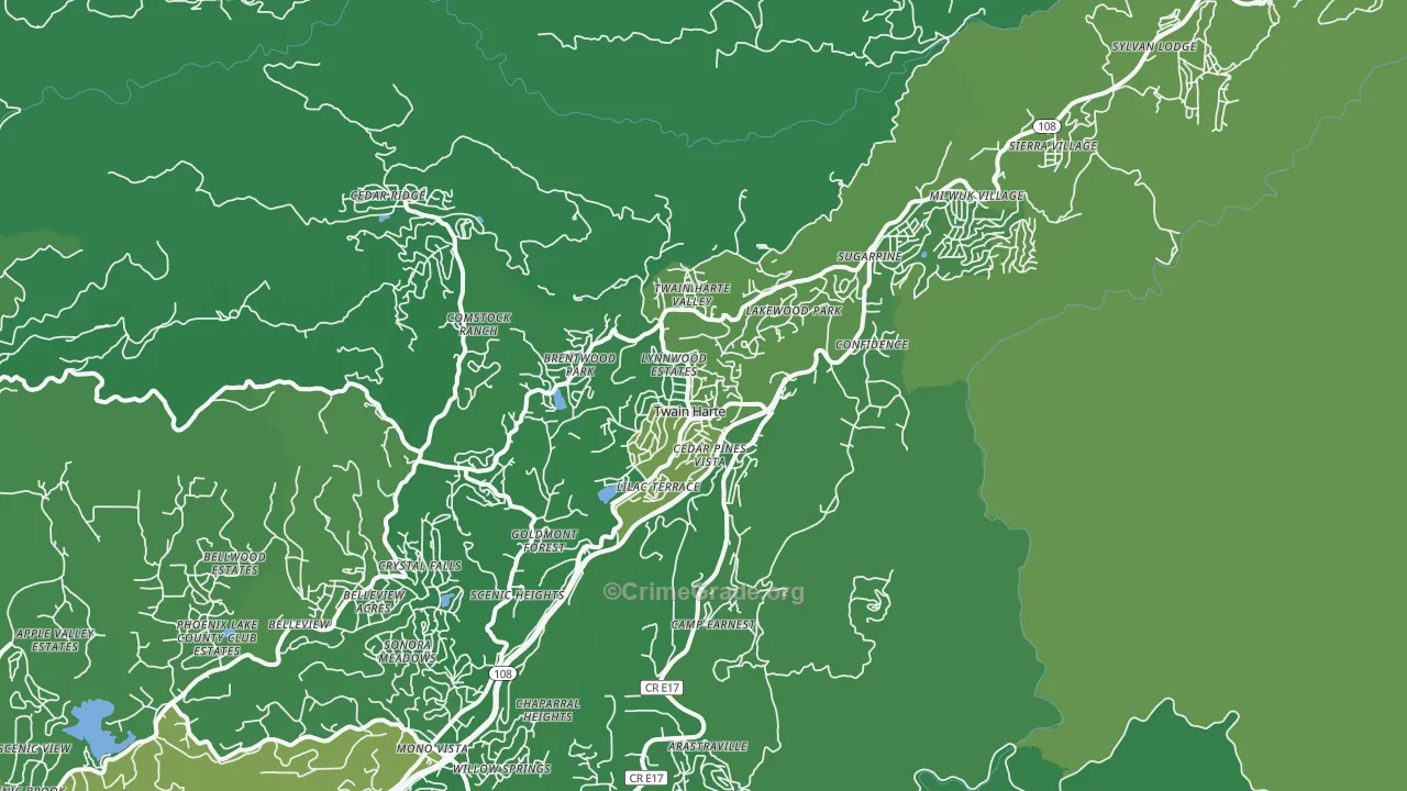 95383, CA Map of Vehicle Theft Rates
