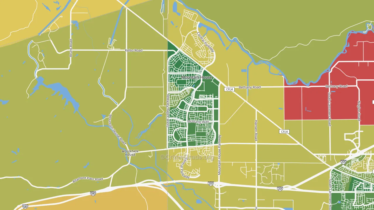 95391, CA Map of Vehicle Theft Rates