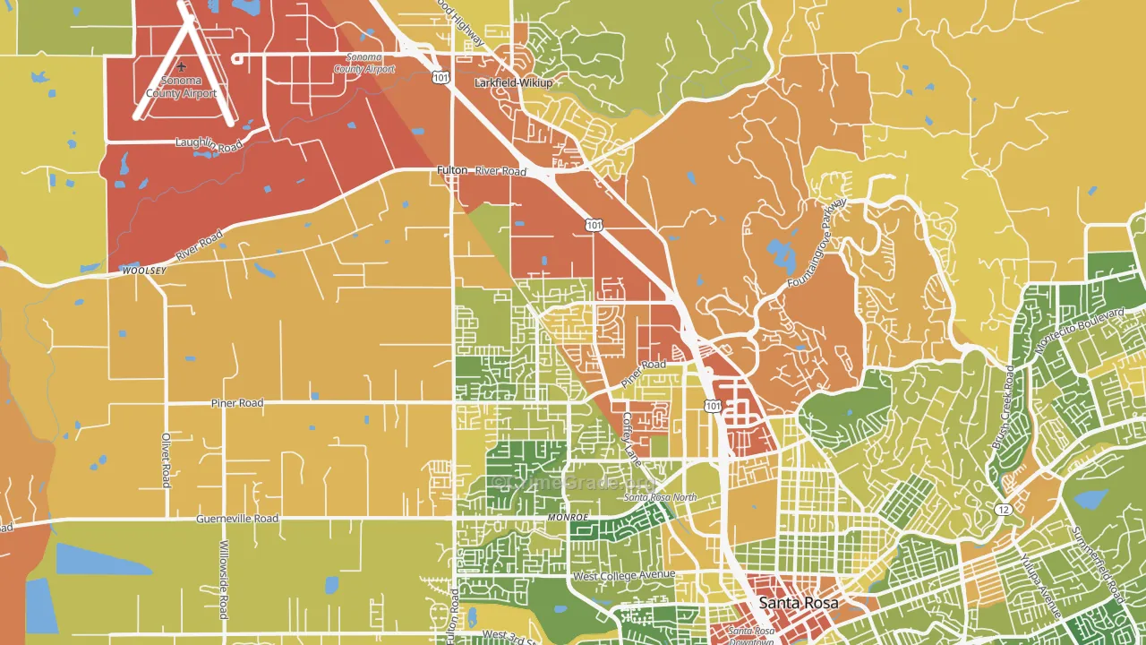 95403, CA Map of Vehicle Theft Rates