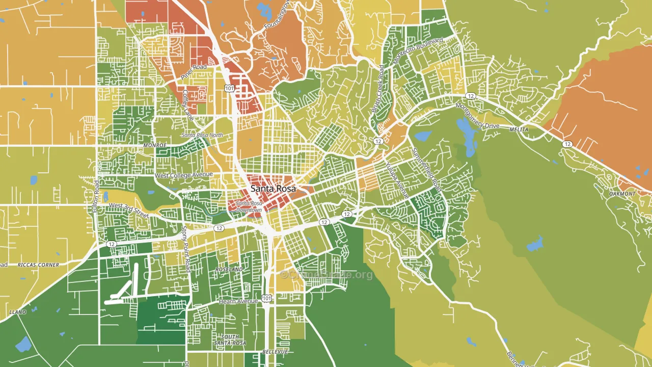 95404, CA Map of Vehicle Theft Rates