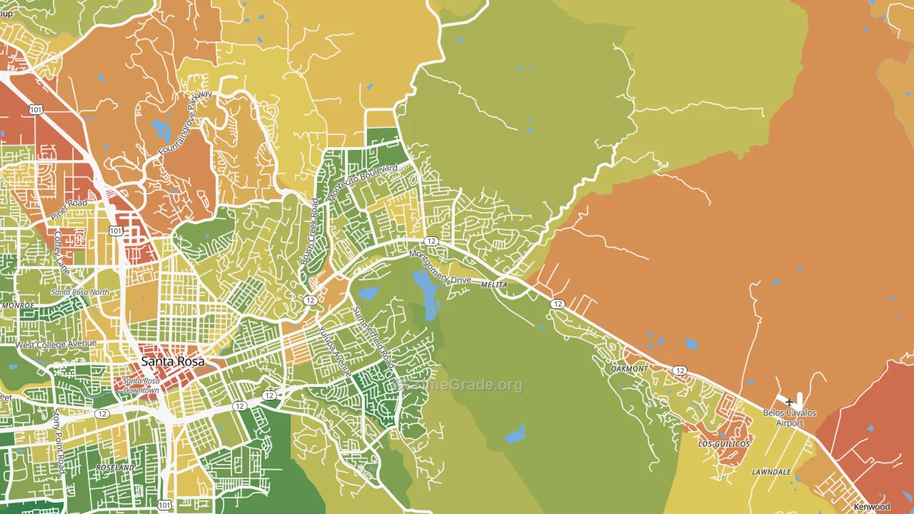 95409, CA Map of Vehicle Theft Rates