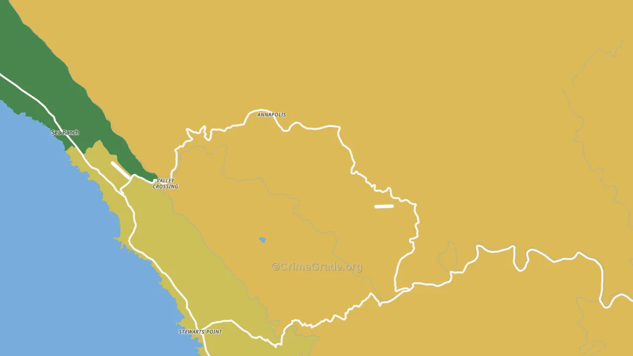 95412, CA Map of Vehicle Theft Rates
