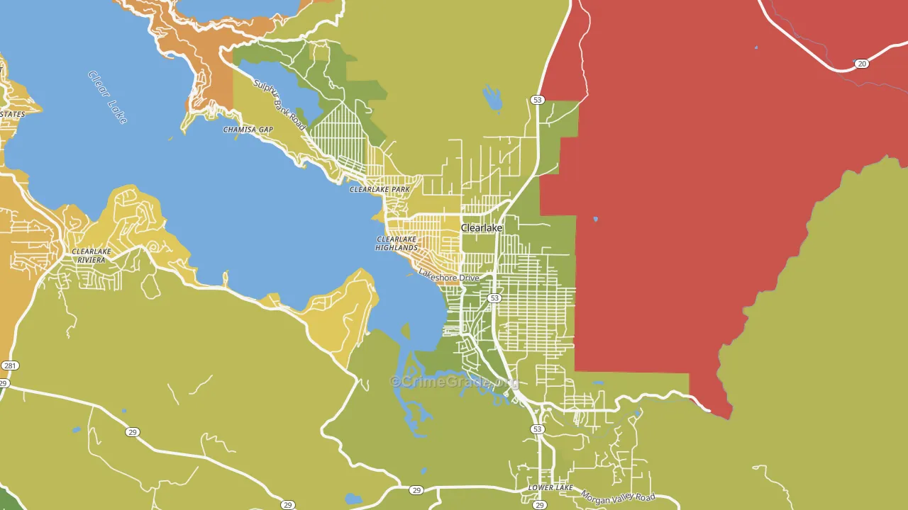 95422, CA Map of Vehicle Theft Rates