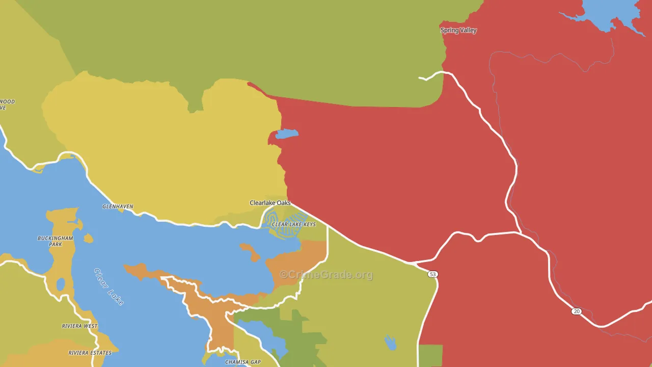 95423, CA Map of Vehicle Theft Rates