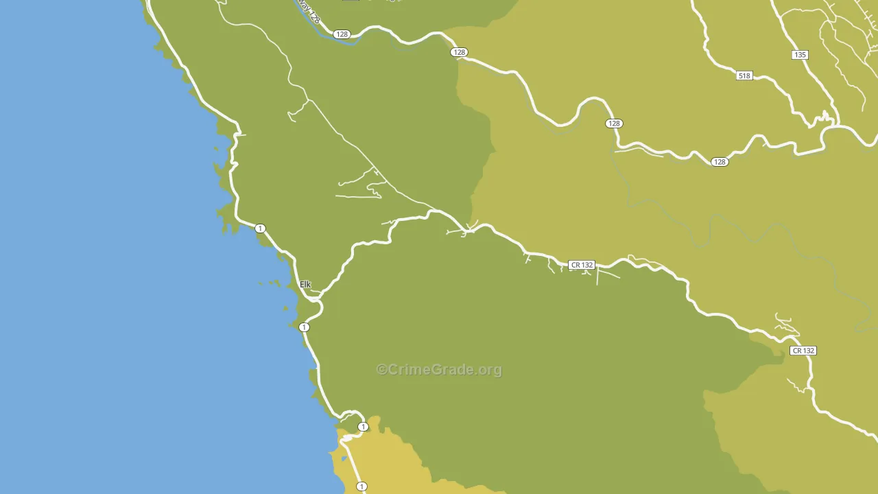 95432, CA Map of Vehicle Theft Rates
