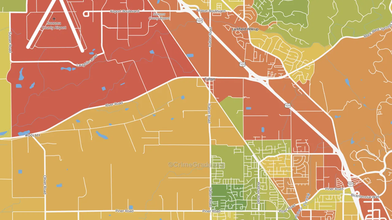 95439, CA Map of Vehicle Theft Rates