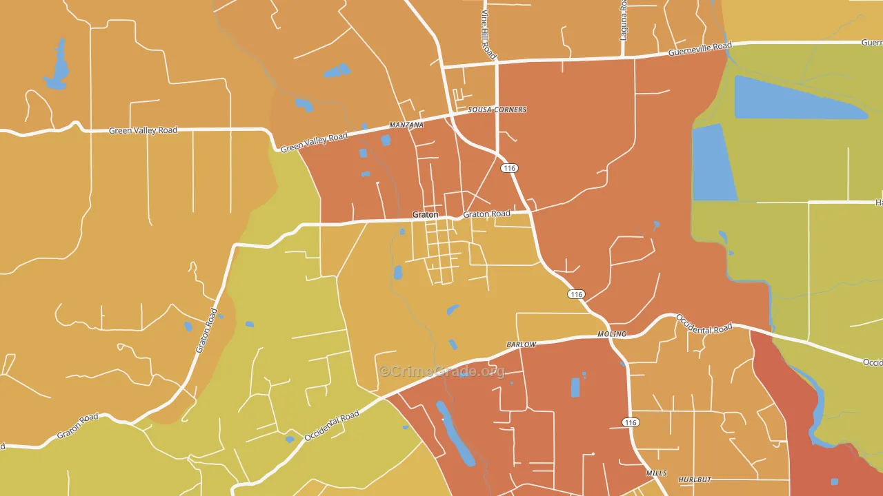 95444, CA Map of Vehicle Theft Rates