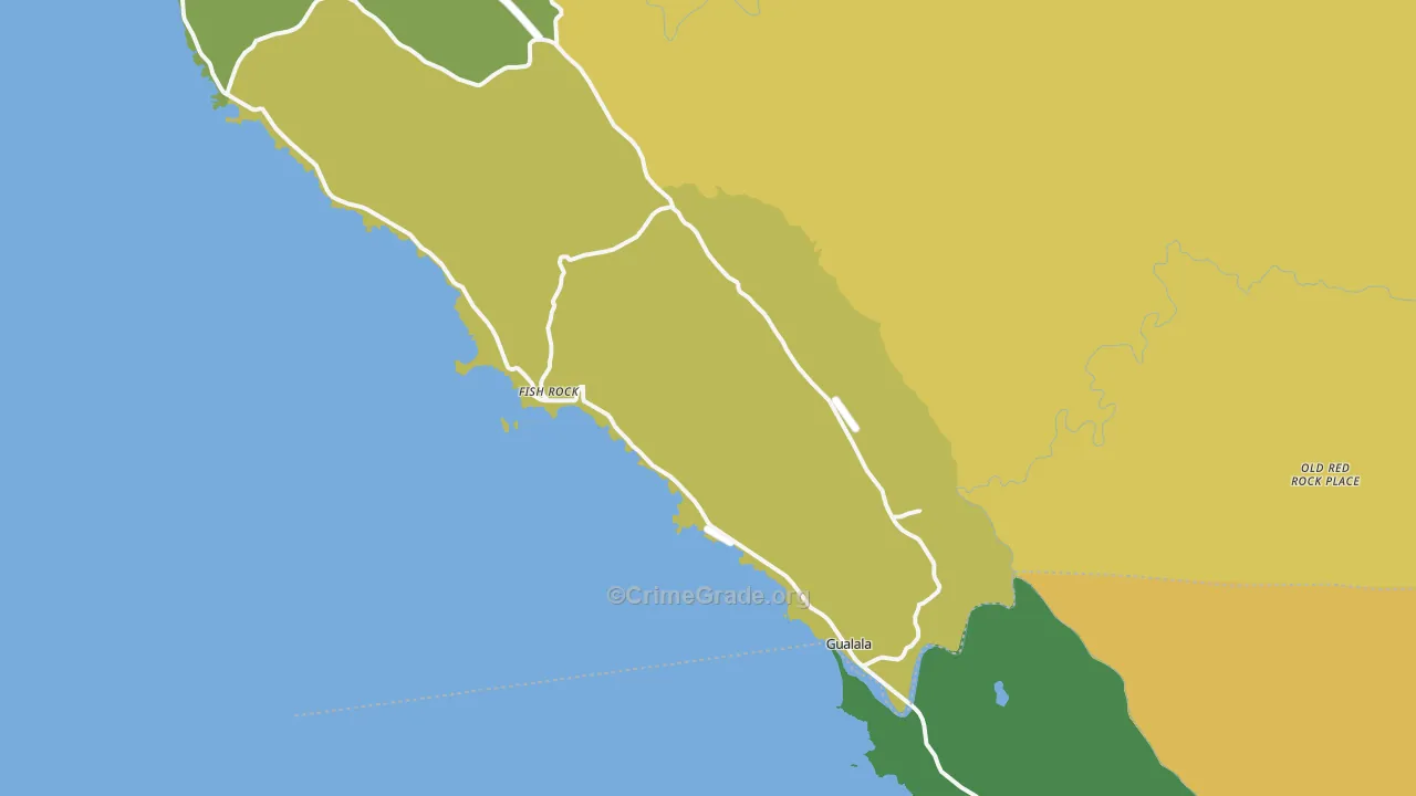 95445, CA Map of Vehicle Theft Rates