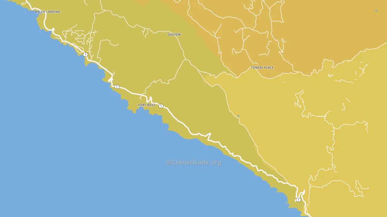 95450, CA Map of Vehicle Theft Rates
