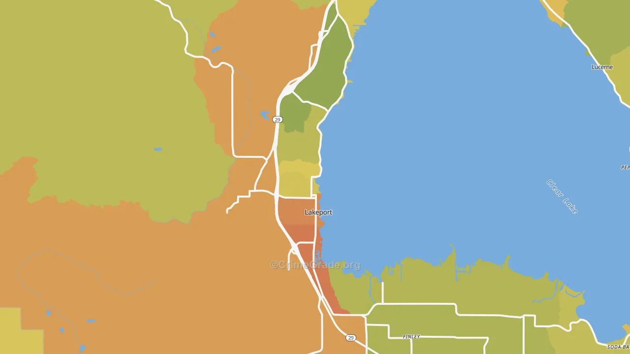 95453, CA Map of Vehicle Theft Rates