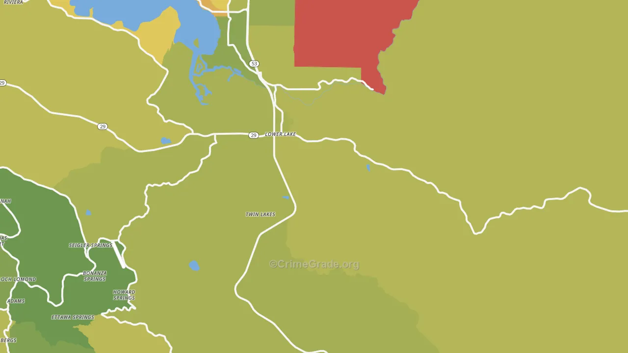 95457, CA Map of Vehicle Theft Rates