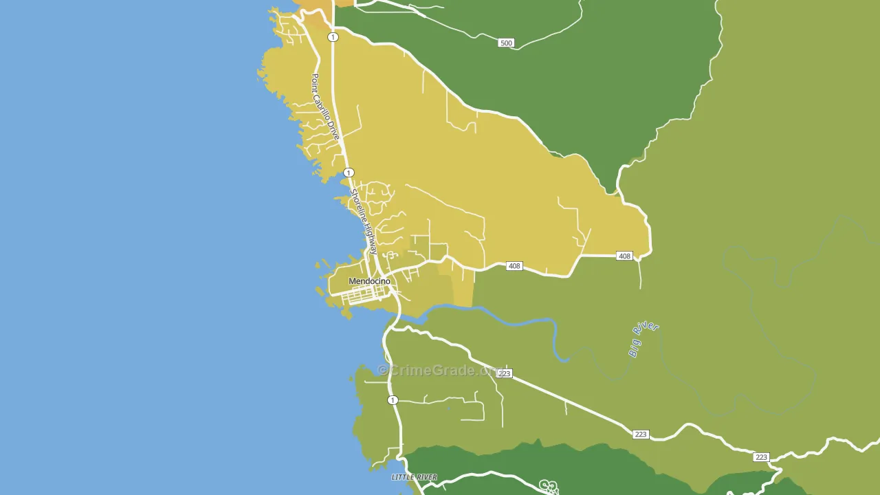 95460, CA Map of Vehicle Theft Rates