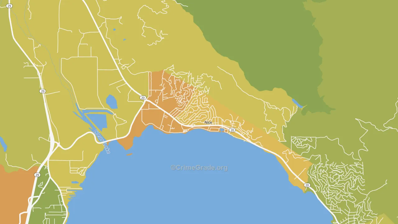 95464, CA Map of Vehicle Theft Rates